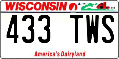 WI license plate 433TWS