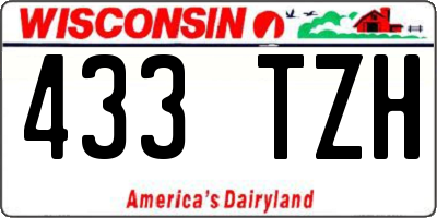 WI license plate 433TZH