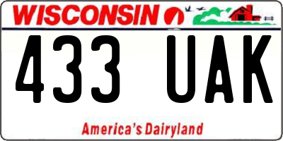 WI license plate 433UAK