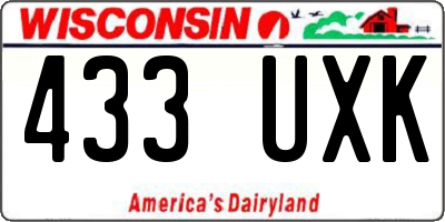 WI license plate 433UXK