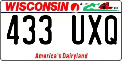 WI license plate 433UXQ