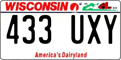 WI license plate 433UXY