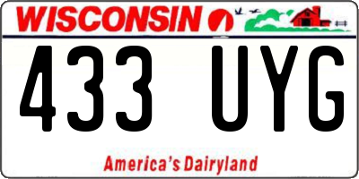 WI license plate 433UYG