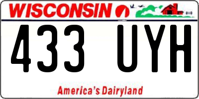 WI license plate 433UYH