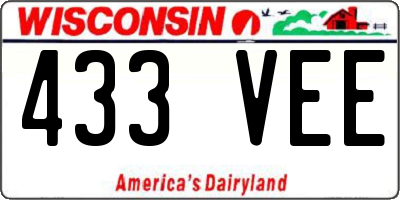 WI license plate 433VEE