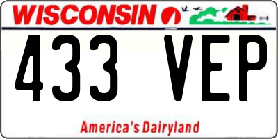WI license plate 433VEP