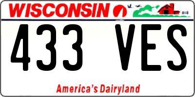 WI license plate 433VES