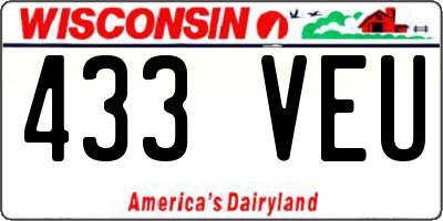 WI license plate 433VEU