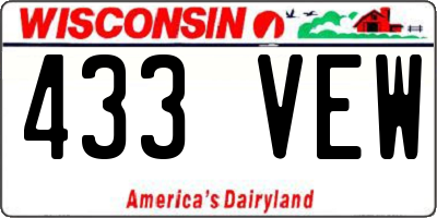 WI license plate 433VEW