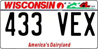 WI license plate 433VEX