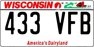WI license plate 433VFB