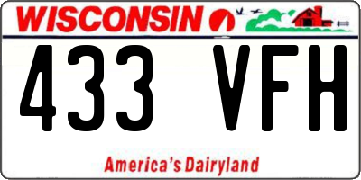 WI license plate 433VFH