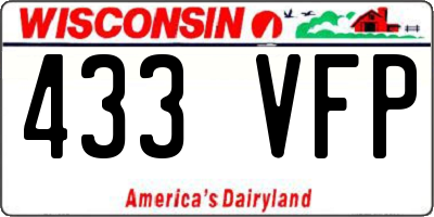 WI license plate 433VFP