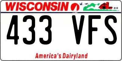 WI license plate 433VFS