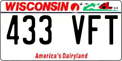WI license plate 433VFT
