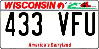 WI license plate 433VFU