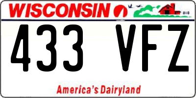 WI license plate 433VFZ