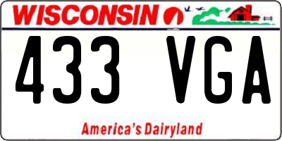 WI license plate 433VGA