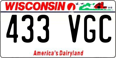 WI license plate 433VGC