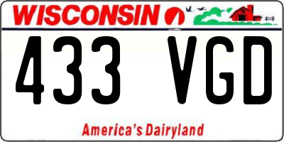 WI license plate 433VGD
