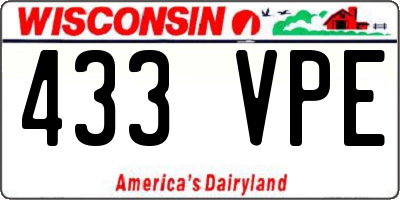 WI license plate 433VPE