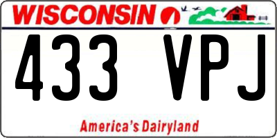 WI license plate 433VPJ