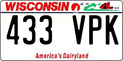 WI license plate 433VPK