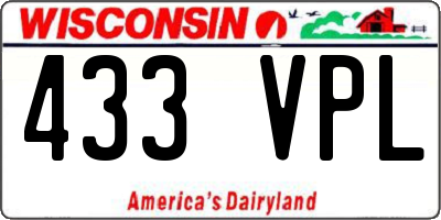 WI license plate 433VPL