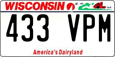 WI license plate 433VPM