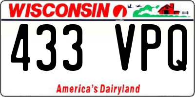 WI license plate 433VPQ