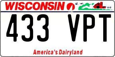 WI license plate 433VPT