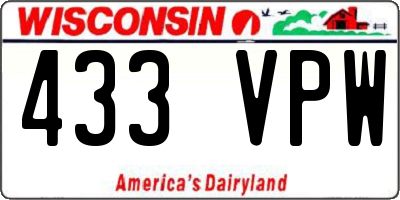 WI license plate 433VPW