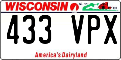 WI license plate 433VPX