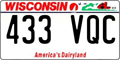 WI license plate 433VQC