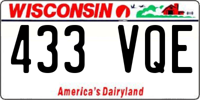 WI license plate 433VQE