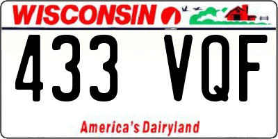 WI license plate 433VQF