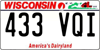 WI license plate 433VQI