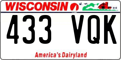 WI license plate 433VQK