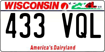 WI license plate 433VQL
