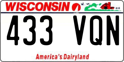 WI license plate 433VQN