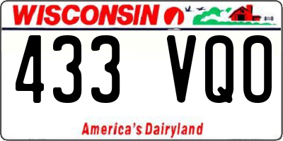 WI license plate 433VQO