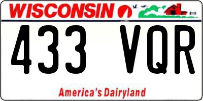 WI license plate 433VQR