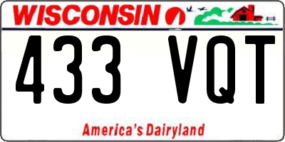 WI license plate 433VQT