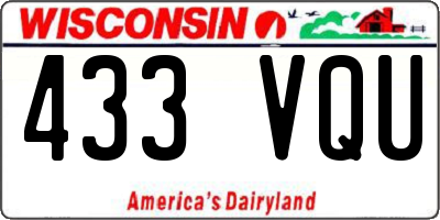WI license plate 433VQU