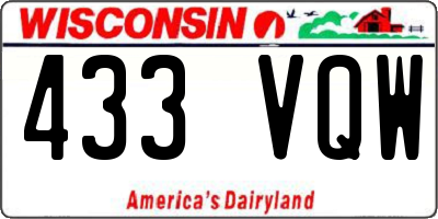 WI license plate 433VQW