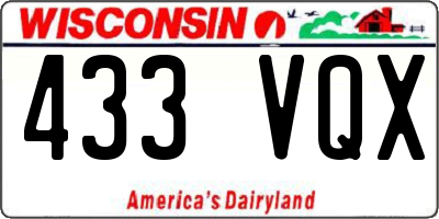 WI license plate 433VQX