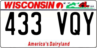 WI license plate 433VQY