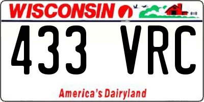 WI license plate 433VRC