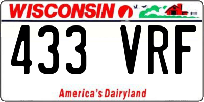WI license plate 433VRF