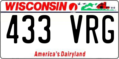 WI license plate 433VRG